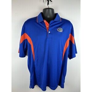 Florida Gators PGA Tour Mens Polo Size XL Blue with Orange Trim Embroidered Logo